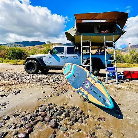 Embark On A Journey Through Maui With Aloha Glamp'S Jeep And Rooftop Tent Allows You To Discover Diverse Campgrounds, Unveiling The Island'S Beauty From Unique Perspectives Each Day